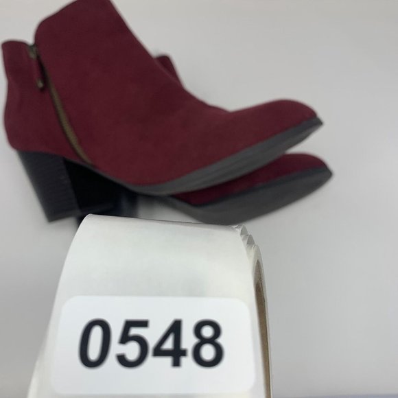 Style & Co‎ Masrinaaf Ankle Bootie Women's 10.5M Wine Side Zip Block Heel S0548 - Picture 10 of 10